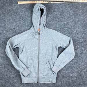 Nike Hoodie Boys Size L Gray Full Zip Athletic Dept Logo Long Sleeve Casual